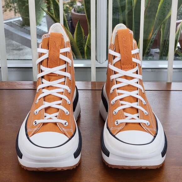 Women's Orange High-Top Sneakers - Picture 3 of 16